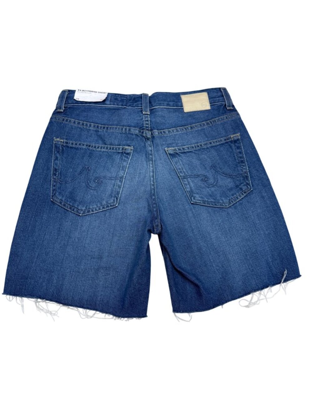 NWT $168 AG Jeans Ex-Boyfriend Shorts Women's Mid-Rise Bermuda Frayed Hem Sz 24 - Picture 3 of 9